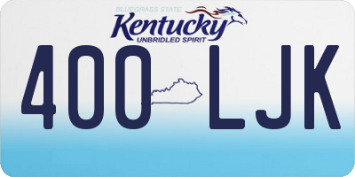 KY license plate 400LJK