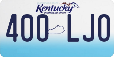 KY license plate 400LJO