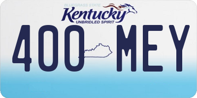 KY license plate 400MEY