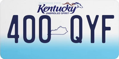 KY license plate 400QYF