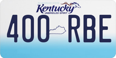 KY license plate 400RBE