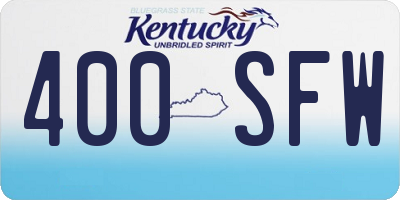 KY license plate 400SFW