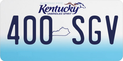 KY license plate 400SGV