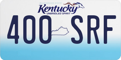 KY license plate 400SRF