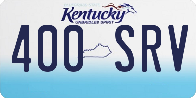 KY license plate 400SRV