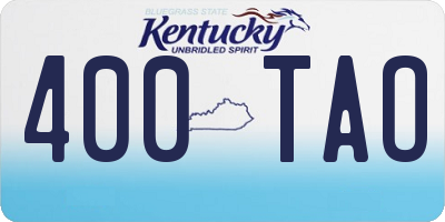 KY license plate 400TAO