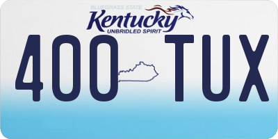 KY license plate 400TUX