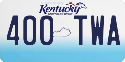 KY license plate 400TWA