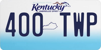KY license plate 400TWP