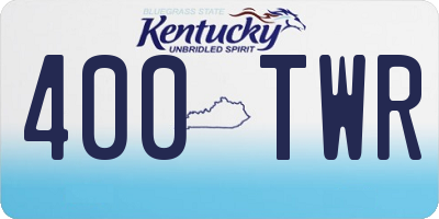 KY license plate 400TWR