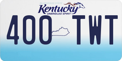 KY license plate 400TWT
