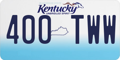 KY license plate 400TWW