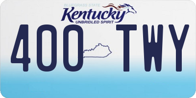 KY license plate 400TWY