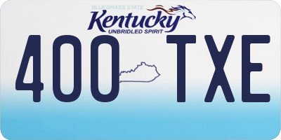 KY license plate 400TXE
