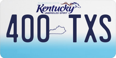 KY license plate 400TXS
