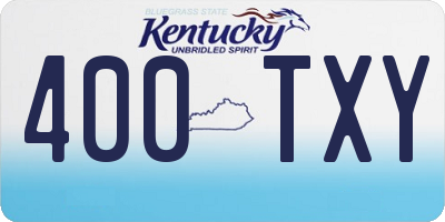 KY license plate 400TXY