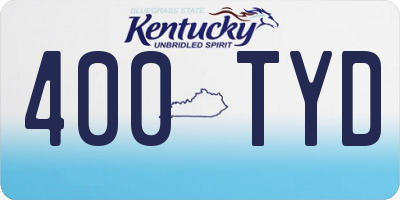 KY license plate 400TYD