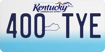 KY license plate 400TYE