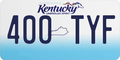 KY license plate 400TYF