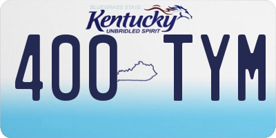 KY license plate 400TYM