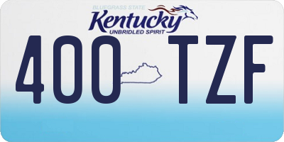 KY license plate 400TZF