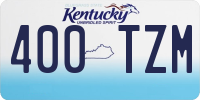 KY license plate 400TZM