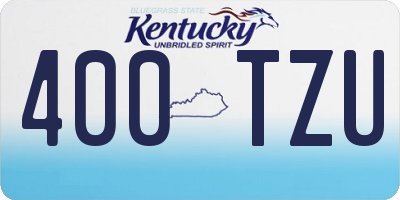 KY license plate 400TZU