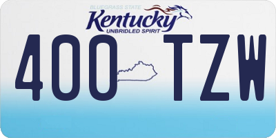 KY license plate 400TZW