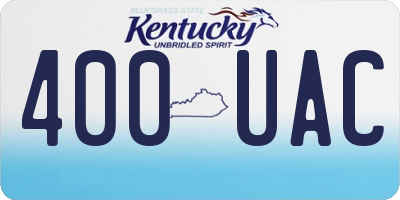 KY license plate 400UAC