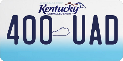 KY license plate 400UAD
