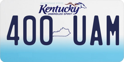 KY license plate 400UAM
