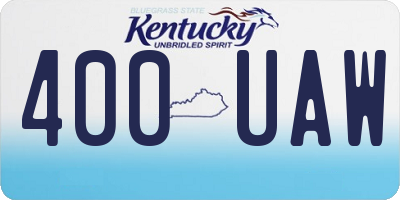 KY license plate 400UAW