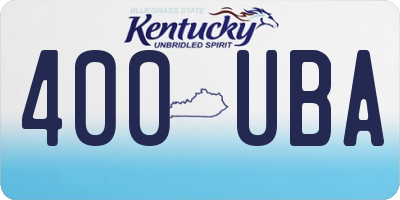 KY license plate 400UBA