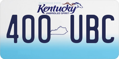 KY license plate 400UBC