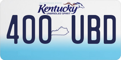 KY license plate 400UBD