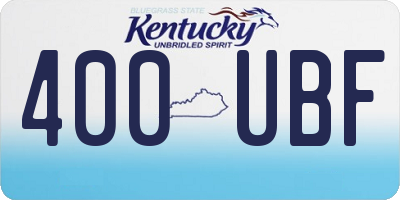 KY license plate 400UBF