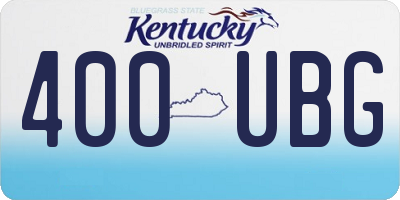 KY license plate 400UBG