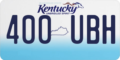 KY license plate 400UBH