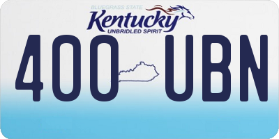 KY license plate 400UBN
