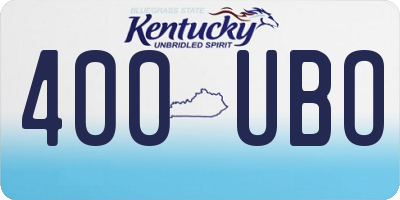 KY license plate 400UBO
