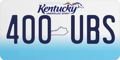 KY license plate 400UBS