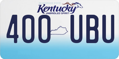 KY license plate 400UBU