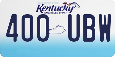 KY license plate 400UBW