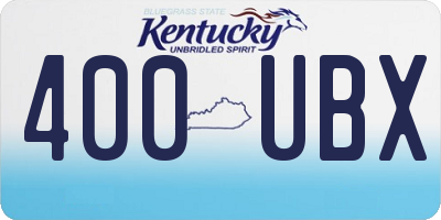 KY license plate 400UBX