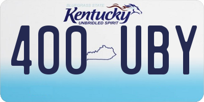 KY license plate 400UBY