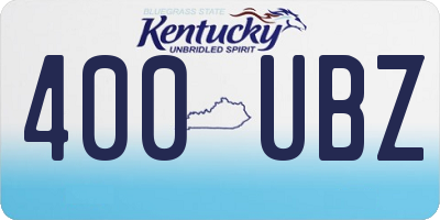 KY license plate 400UBZ