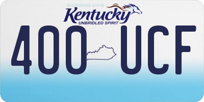 KY license plate 400UCF