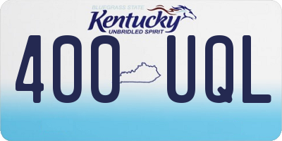 KY license plate 400UQL