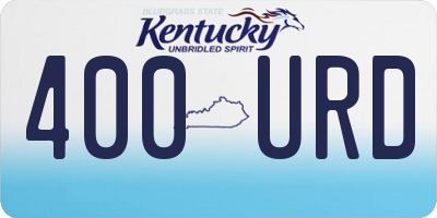 KY license plate 400URD