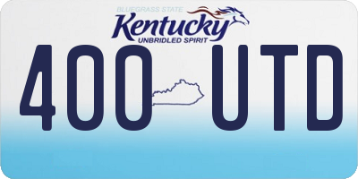 KY license plate 400UTD